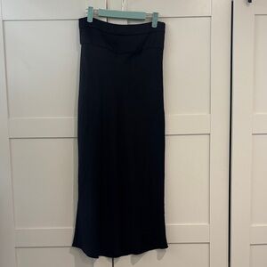 Free People Black Satin Silk Maxi Skirt, 6